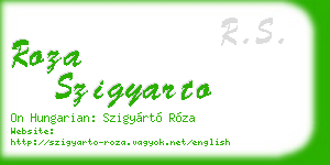 roza szigyarto business card